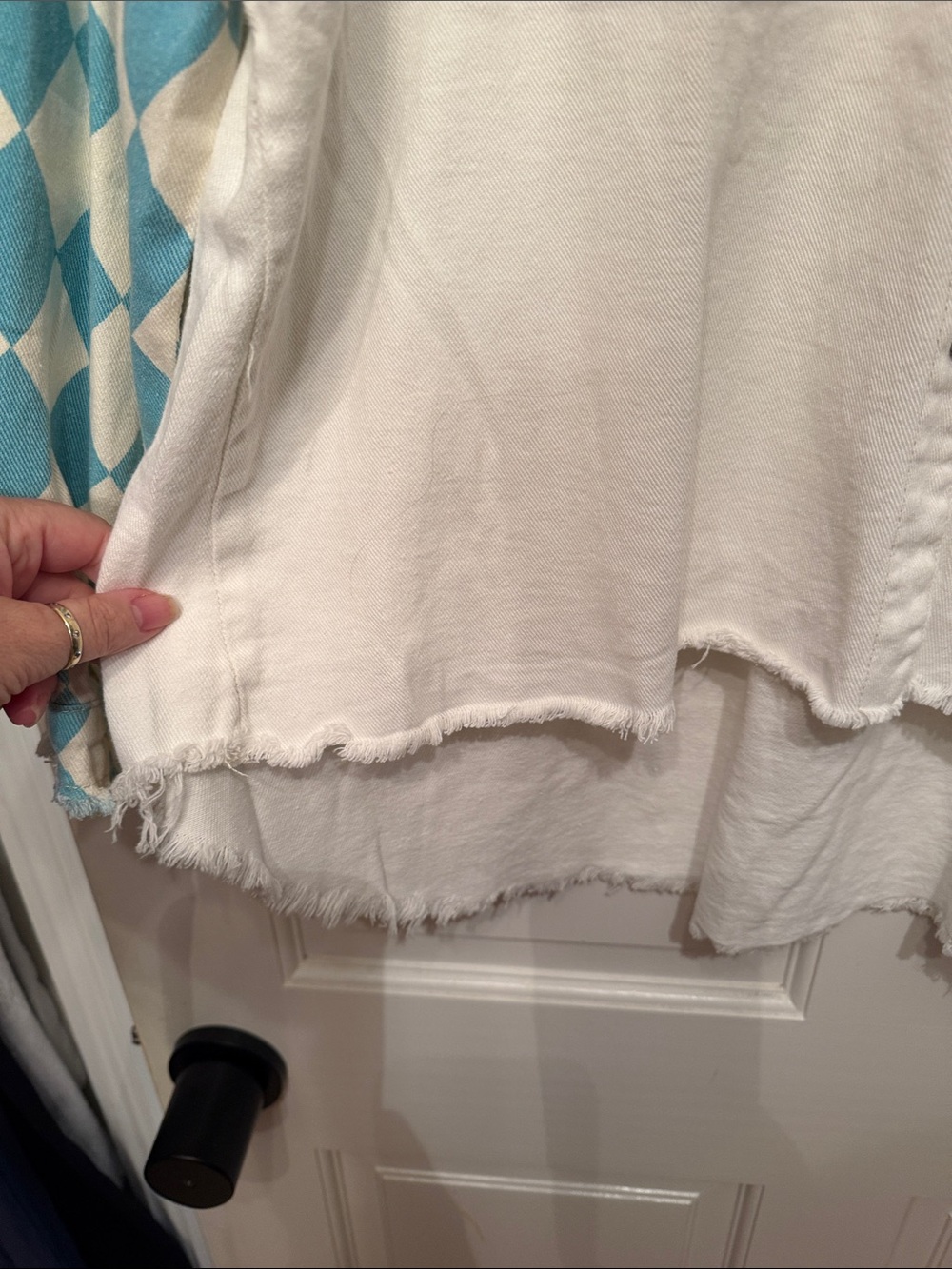 POL White Button-Front jacket with Blue teal Diamond accents nwt medium - Picture 4 of 7